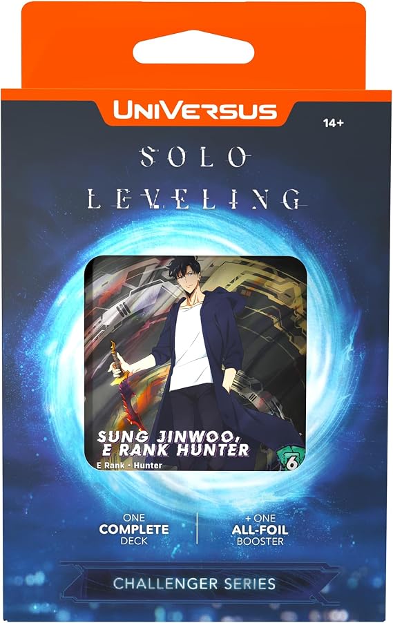 UniVersus: Solo Leveling Challenger Series Deck Building Card Game, Ready to Play Card Deck, Sung Jinwoo Character Card, 6 Foil Or Alt Art Cards