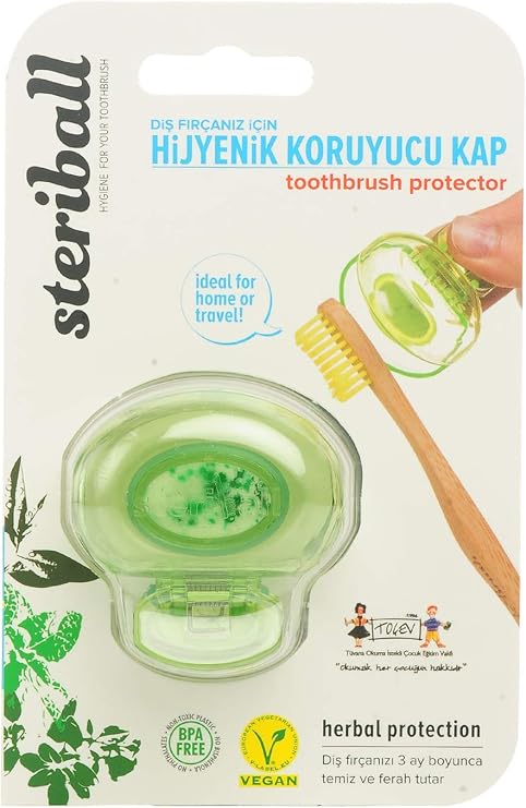 Steriball Toothbrush Protection Container - Green