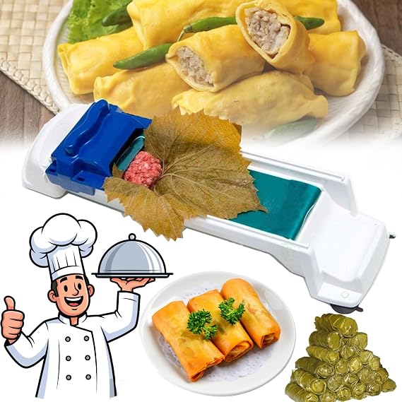 Lumpia Roller Machine, 2026 Upgrade Spring Roll Maker, Multi-functional DIY Vegetable Meat Egg Rolls Tool, Home Kitchen Plastic Grape Leaves Roller Machine, Sushi Maker for Beginners (1pcs)