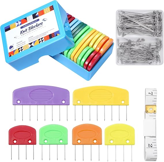 130 Pcs Knit Blockers and Combs for Blocking - Rainbow Knit Blocking Pins