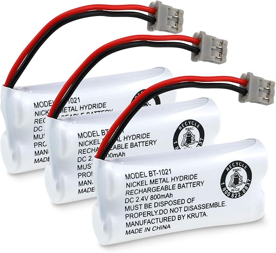 BT-1021 BBTG0798001 Compatible with Uniden BT-1021 BT1021 BT-1008 BT-1016 BT-1025 2.4V 800mAh Cordless Handset Phone Rechargeable Replacement Battery