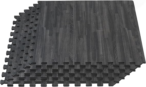 Forest Floor 3/8 Inch Thick Printed Foam Tiles, Premium Wood Grain Interlocking Foam Floor Mats, Anti-Fatigue Flooring Stylish Flooring Solution
