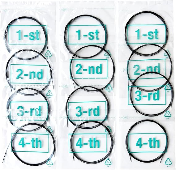3 Sets Black Nylon 4-String Cuatro Strings