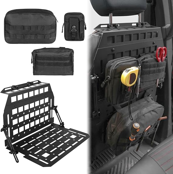 Car Backseat Rigid MOLLE Panel Seat Back Tactical Organizer Storage Mount