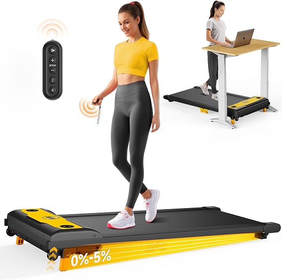 TINEF Under Desk Treadmill for Home and Office, Incline Walking Pad for Aerobic Exercise at Home, 4 in 1 Portable Treadmill for Walking, Jogging, Running and Climbing, 265 LBS Capacity