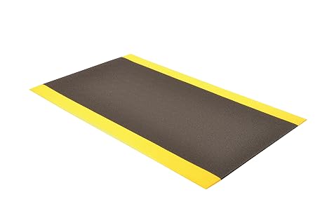 NoTrax 825 Cushion StatTM w/Dyna-Shield Dissipative/Anti-Static Mat, 3' X 5' Black/Yellow