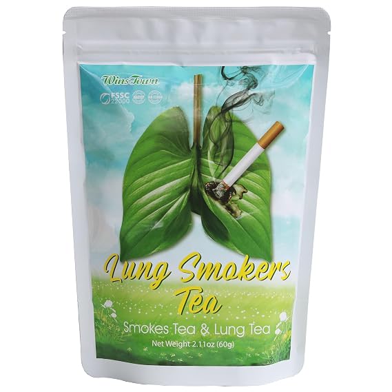 Wins Town Lung Smokers Tea, Herbal Tea, 20 Tea Bags | Quit Smoking Support, Cleanse Lung, Soothe Throat