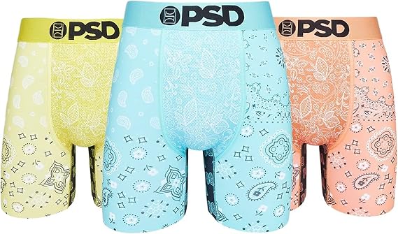 PSD Men's Hlighter Bandana 3-Pack Boxer Briefs, Multi, XL