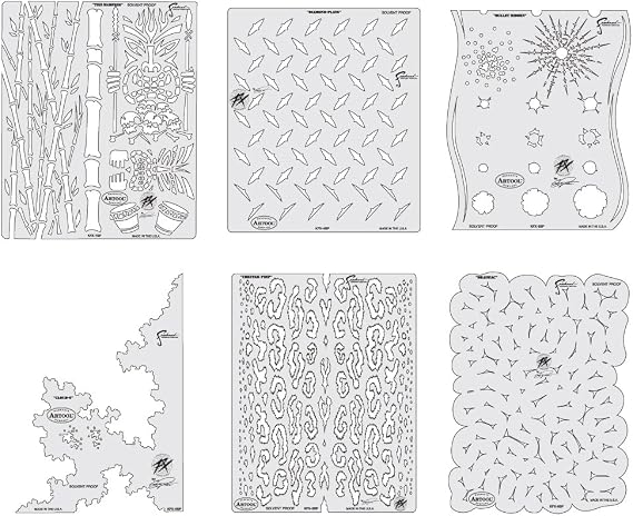 Artool Iwata-Medea Freehand Airbrush Templates, Kustom FX Mini Series