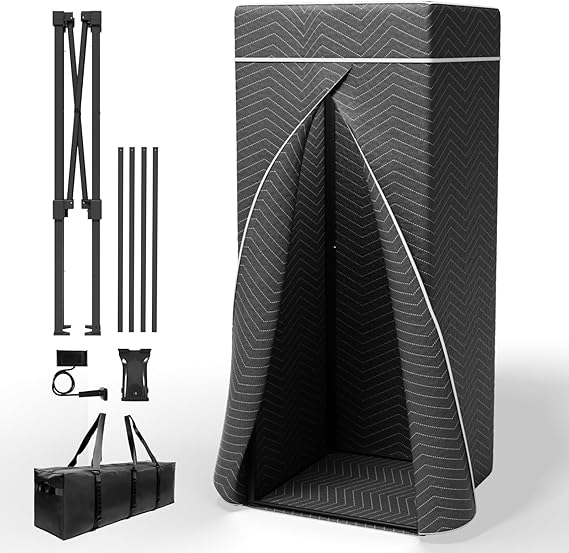 Portable Recording Booth, Foldable with Travel Bag for Echo-Free Studio-Quality Sound, Complete Home Recording Studio Soundproof Vocal Booth Ideal for Voiceovers, Podcasts and Music