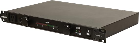 Furman PL-PLUS C 15 Amp Power Conditioner | 15A, 9 outlets, isolated banks, SMP/LiFT/EVS, 20-segment LED voltmeter, dual LED rack lights