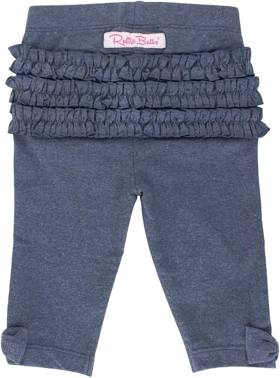 RuffleButts Baby/Toddler Girls Stretchy Ruched Bow Leggings