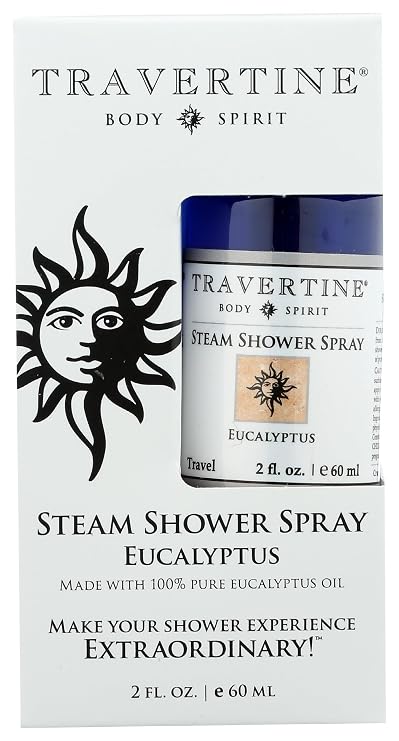 Travertine Spa Steam Shower Spray, Eucalyptus, 2 oz.