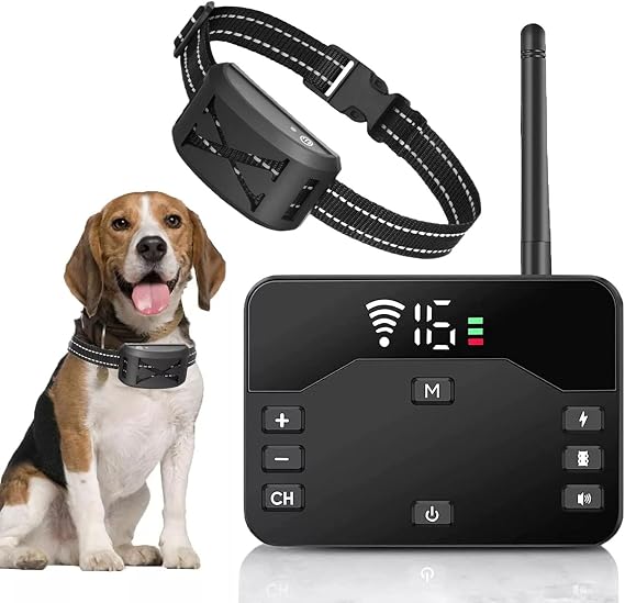 Wireless Dog Fence, Electric Pet Fence & Remote Training Collar, Vibration & Shock, IP65 Waterproof Rechargeable Receiver, Dog Boundary Containment System for All Dogs,for1dog
