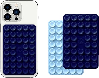 Silicone Double-Sided Suction Cup Detachable Mount, Fidget Sticky Phone Grip Hands-Free Accessories for Selfies & Videos, Trending TikTok Items for iPhone & Android Baby BlueGalaxy Blue, Large