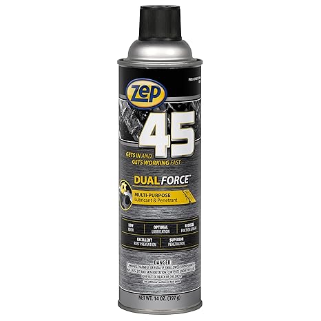 Zep 45 Dual Force Penetrant and Lubricant - 14 Oz (Pack of 1) 374306 - Loosens Rusted Parts, Reduces Friction and Wear, Corrosion Protection and Moisture Displacement
