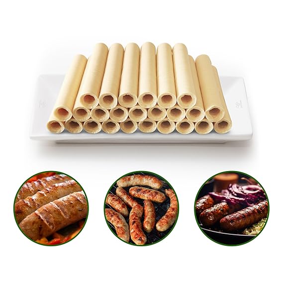 VONSYONG HALAL Sausage Casing, Grade A Edible Drying Collagen Sausage Casings for Flavorous Homemade Sausages 15m/49ft,Diameter 20mm/ 3/4'', 1 Roll