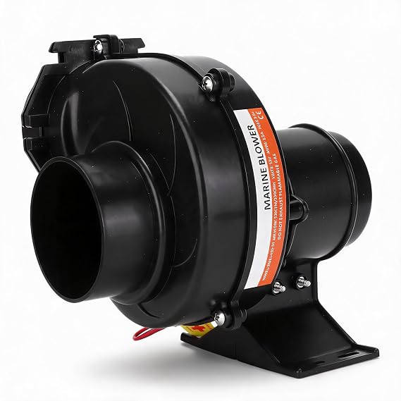 Zunate DC Air Blower, ABS Marine Bilge Air Blower Fan, Motor Housing for Yacht Boat RV (12V)