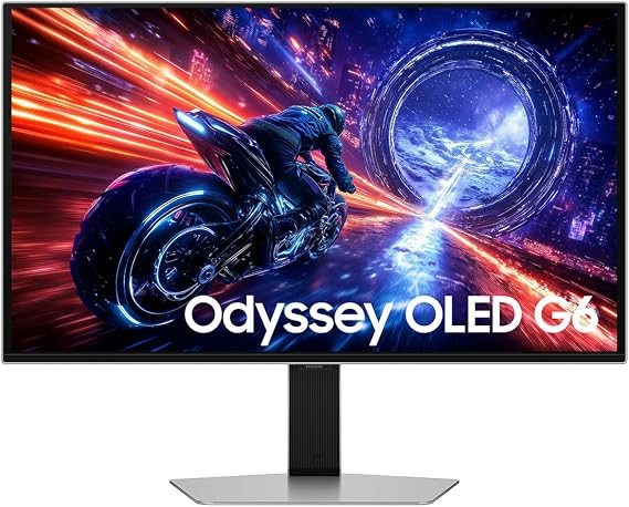 Samsung 27 Inch Odyssey G60SF OLED Gaming Monitor, Screen with OLED Panel, 2560 x 1440 Pixels, 500 Hz, 0.03 ms (G/G), Glare Free PC, NVIDIA G-Sync, AMD FreeSync Premium Pro, LS27FG602SUXEN