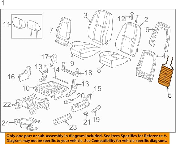 General Motors Lumbar Support, Driver Side Seat for Escalade, Avalanche, Silverado, Suburban, Tahoe, Sierra, Yukon, Yukon XL, Chevrolet, Cadillac
