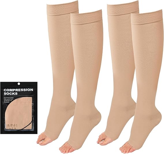 Medical Compression Socks for Women Men 20-30mmhg Open Toe