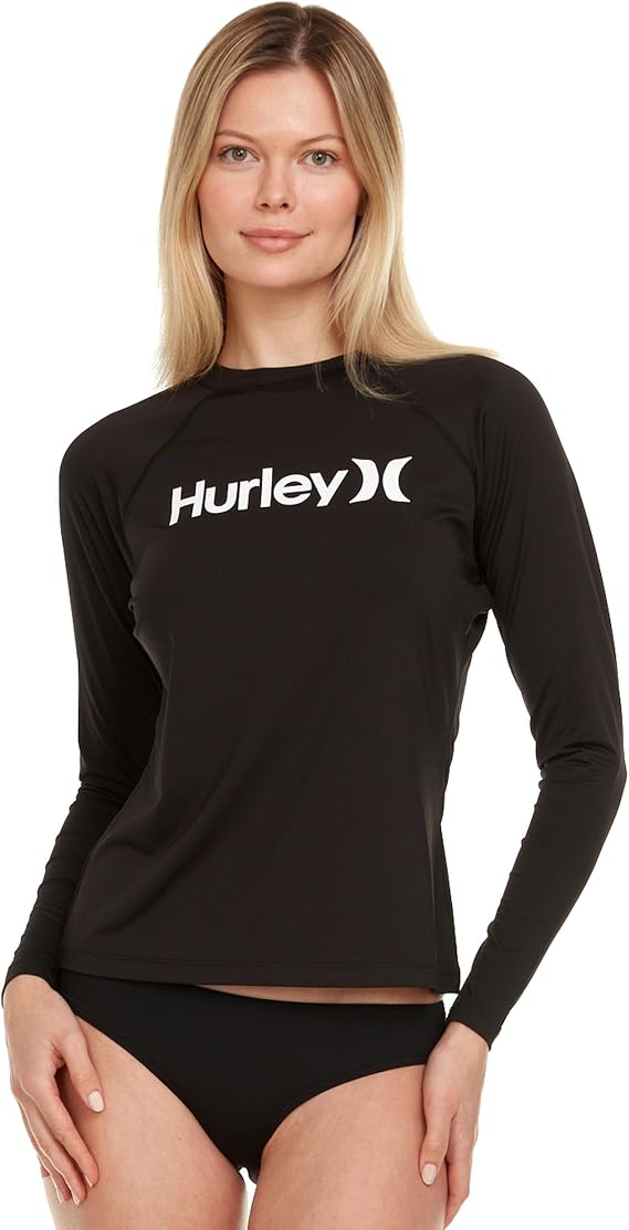 Hurley Women's Long Sleeve Rash Guard, UPF 50+ Sun Protection Swim Shirt