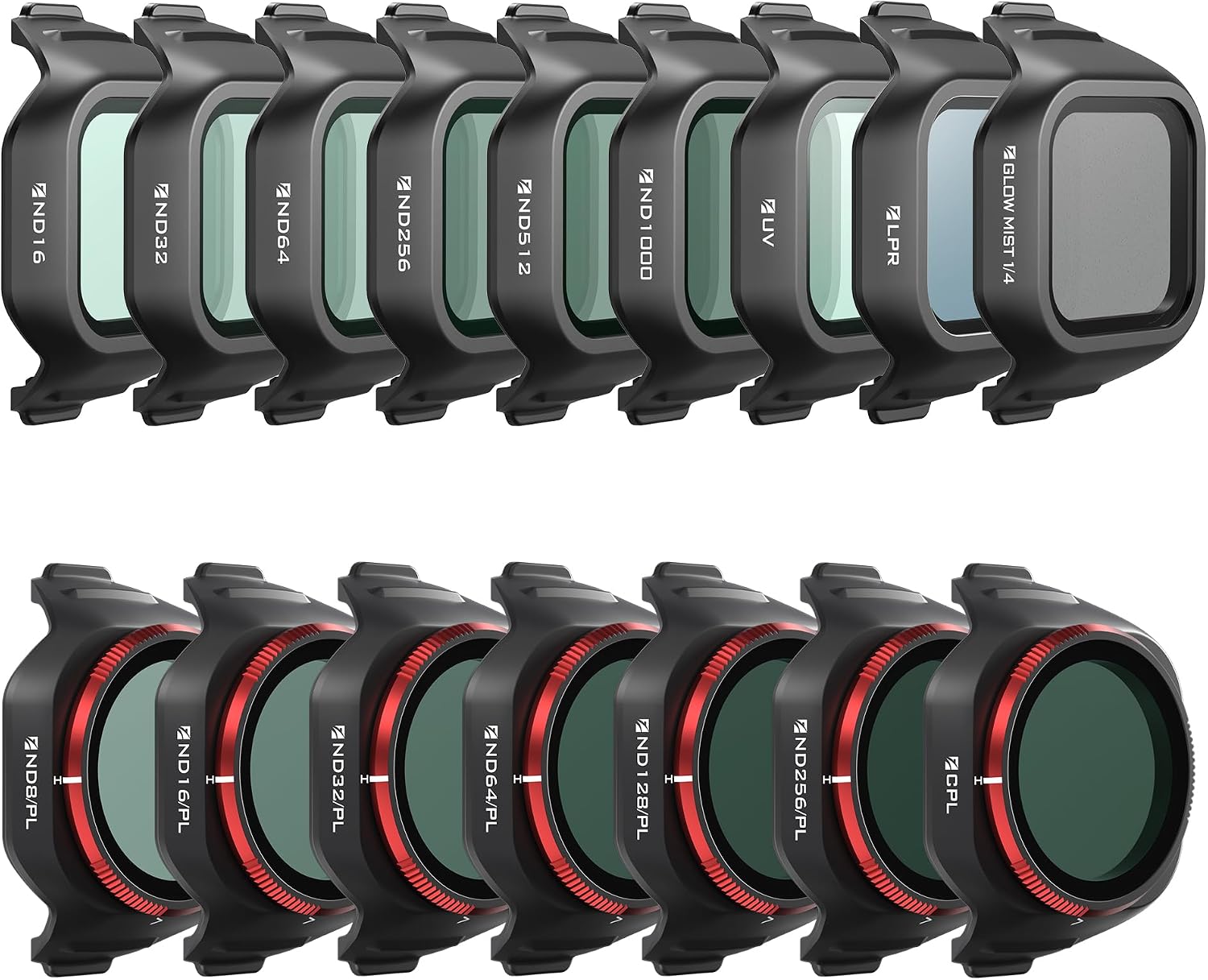 Freewell Mega 16lı paket filtre seti, DJI Mini 5 Pro için, UV, ND, NDPL, LPR, Glow Mist, 10 stop ND1000, CPL, buhar azaltma, hava çekimleri için sinema filtre seti