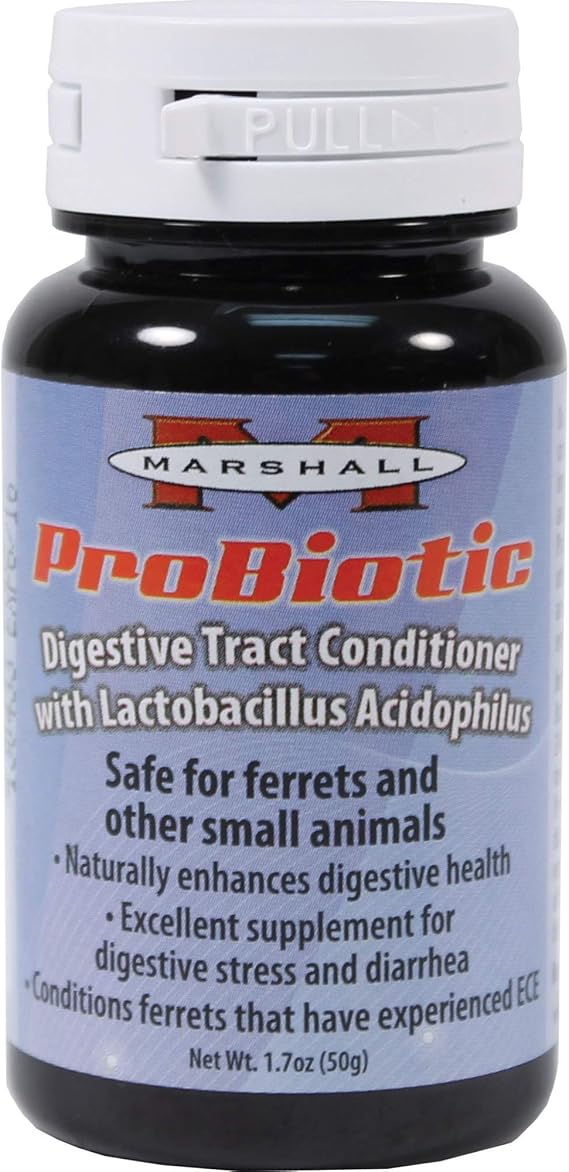Marshall Pet Products Natural ProBiotic Digestive Tract Conditioner Supplement 1.7 oz Supports Digestive Health, Eases Diarrhea & ECE Symptoms Chemical-Free, Homeopathic Formula for Ferrets & Small Animals