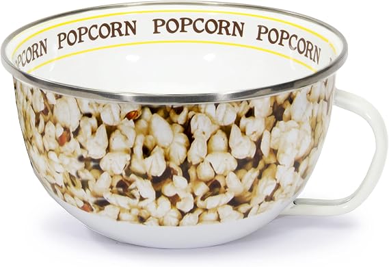 Golden Rabbit Enamelware 24oz Sharing Bowl, Popcorn