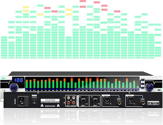 Graphic Equalizer, 31 Band Balanced Effect Controller, DJ Digital Mixer Processor, DSP Feedback Eliminator with 10 Preset Effects, Stage Enhanced Live Production for Recording Studio