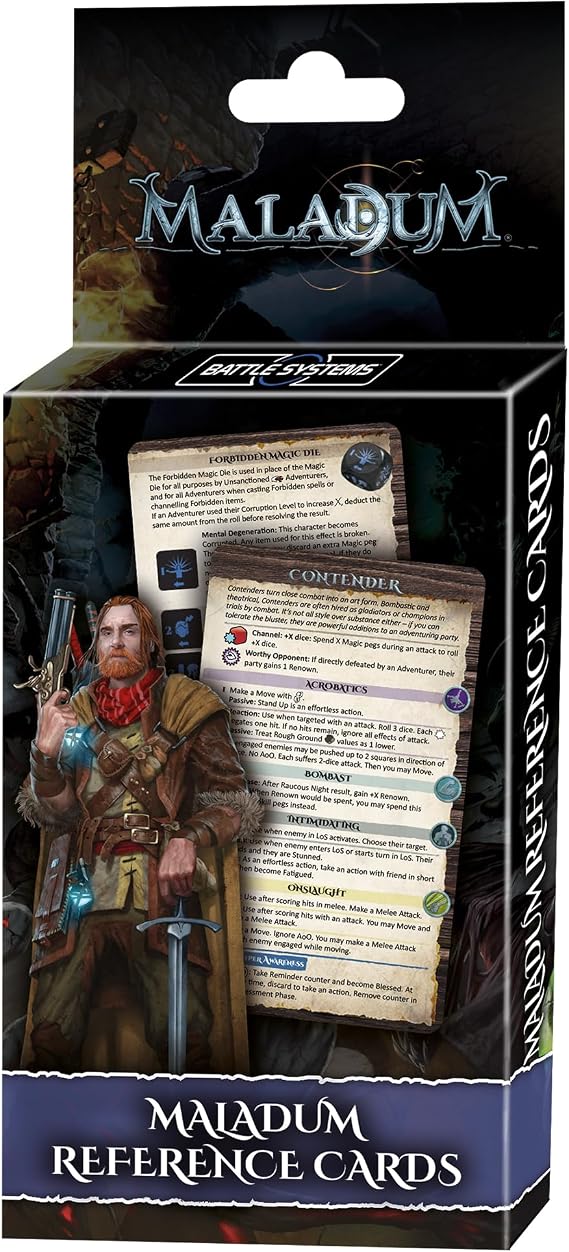 Battle Systems Maladum Reference Cards - Quick Reference Sheet Dungeon Crawler Modular Terrain