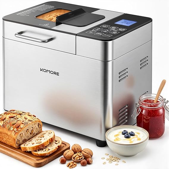 Bread Maker Machine Auto Nut Dispenser 17 Programmes Stainless Steel