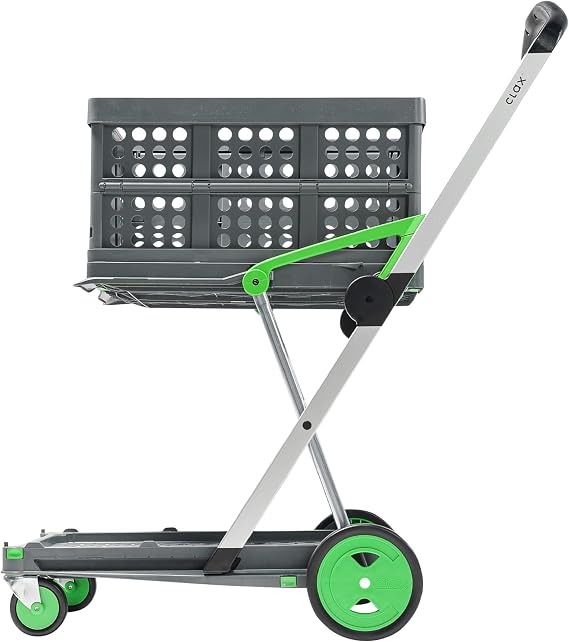 Two Tier Clax Trolley, Multifunctional Portable Folding and Collapsible Mobile Cart Ideal for Laboratory, Warehouse, Household and Workshop Use