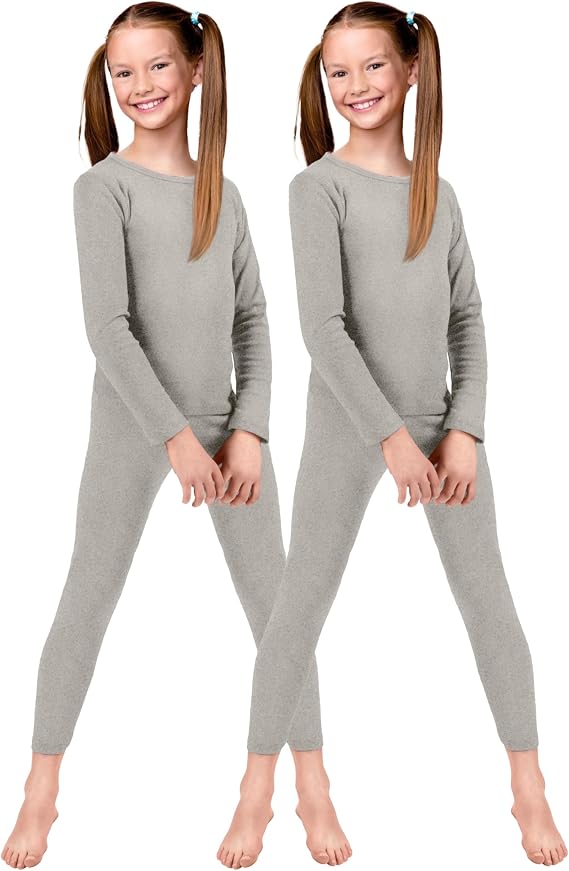 Rocky Thermal Underwear for Kids, Girls 2 Pack Thermals Long Johns Underwear, Base Layer for Cold weather/skiing - Pack of 2