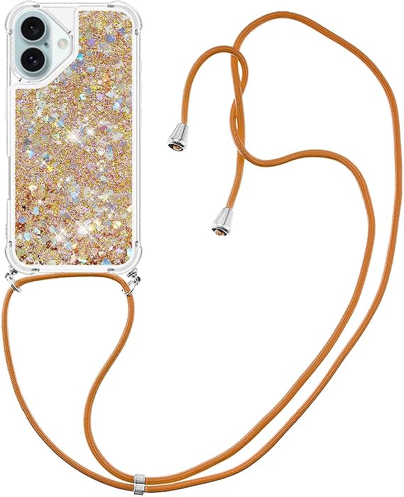 Compatible Redmi Note 13 Pro Plus 5G Case, Back, Cover for Red Me Note 13 Pro Plus, 5G, Glitter, Flowing, Moving, TPU Case, Shoulder Strap, Adjustable Strap, Shock Absorption, Good Touch, Thin, Mobile