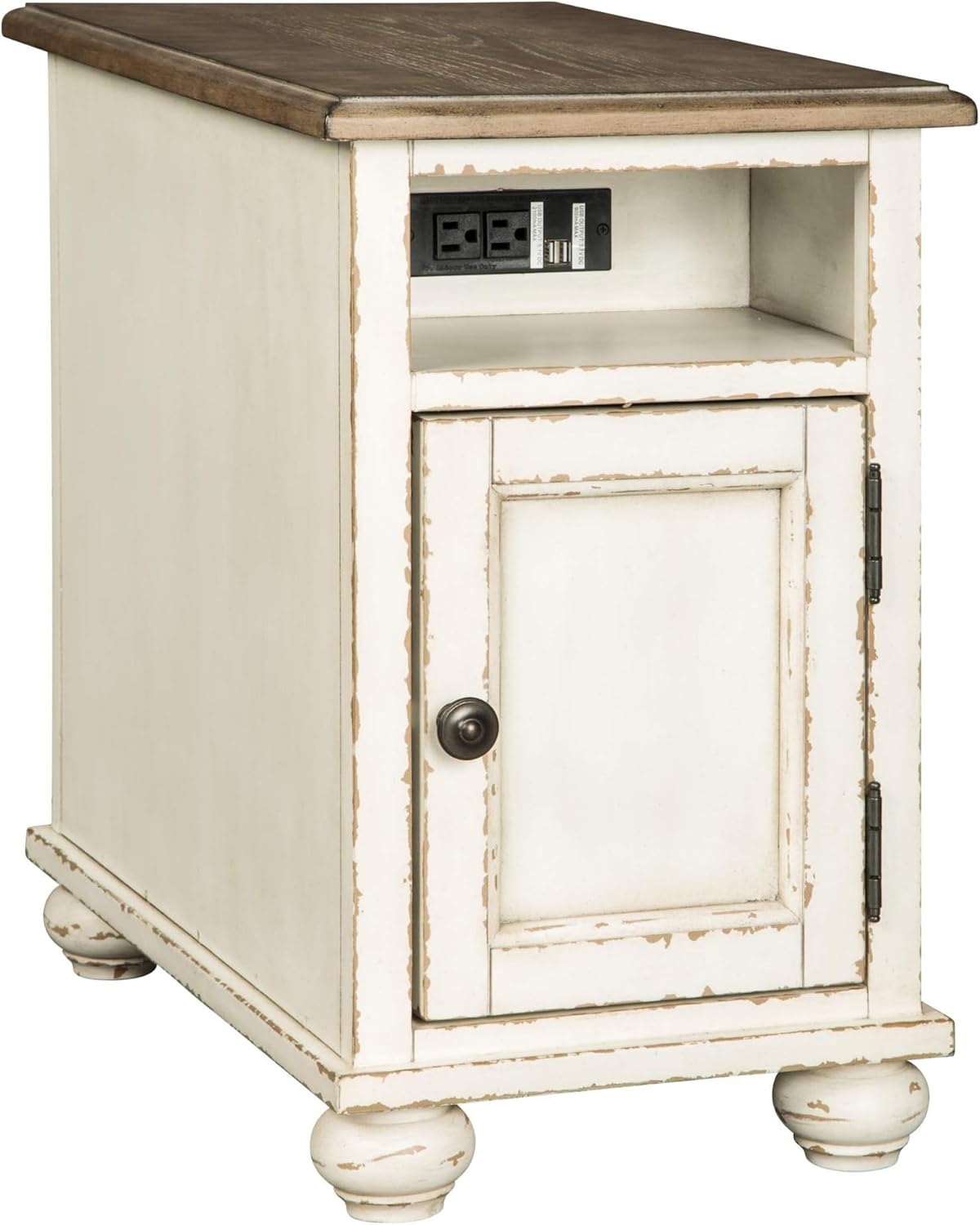 Signature Design by Ashley Realyn Chair Side End Table White/Brown