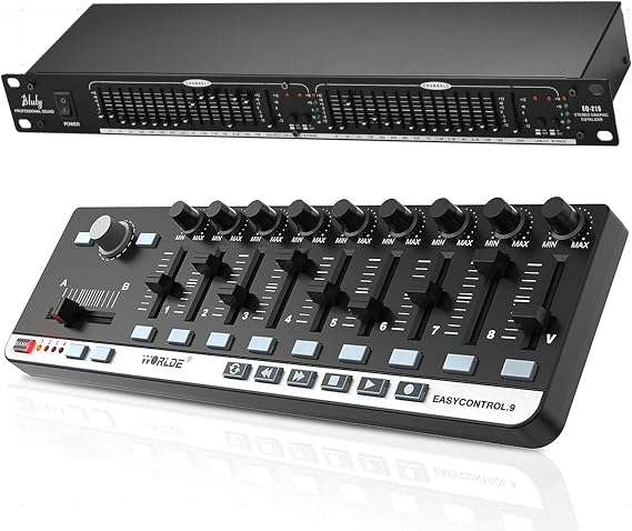 Audio Equalizer EQ-215 Dual Channel 15-Band Equalizer and MIDI Controller Keyboard Controller