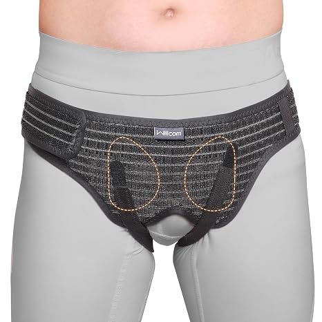Hernia Belt for Double Inguinal, Hernia Support Truss for Men and Women, Pain Relief Recovery Adjustable Strap with 2 Removable Medical Compression Pads (Large)
