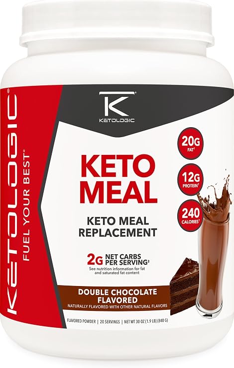 KetoLogic Keto Meal Replacement Shake Powder (Chocolate) 20 Servings