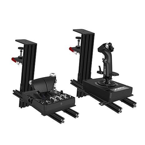 Hikig 2 Set Desk Mount for Flight Sim Game Joystick, Throttle and HOTAS Systems - Compatible With Logitech X56, X52, X52 Pro, Thrustmaster T-Flight HOTAS, T.16000M, TCA