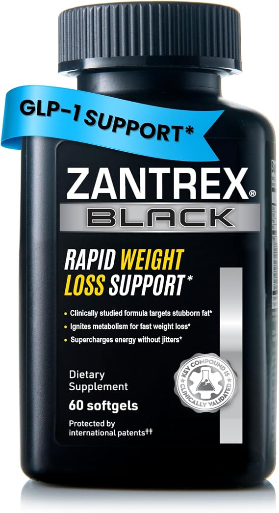 Zantrex Black Naturally Boost GLP-1 & Metabolism Support | Thermogenic Energy, Weight Management Formula | 60 Pills