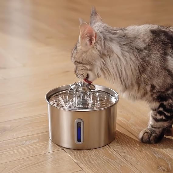 2.2L Stainless Steel Cat with Water Level Indicator Water Spring Water Fountain Water Dispenser Bp02 For Dog