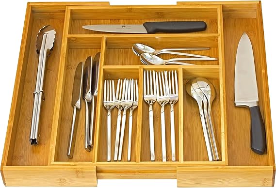 Home-it Expandable Cutlery Drawer - made for Utensil Organizer - Flatware Dividers Kitchen Holder