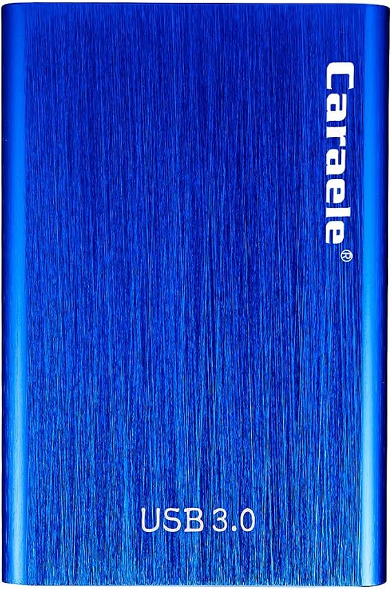 Portable SATA External Hard Drive HDD 2TB 1TB 500GB USB3.0 Ulra-Fast File Transfers (1TB, Blue)