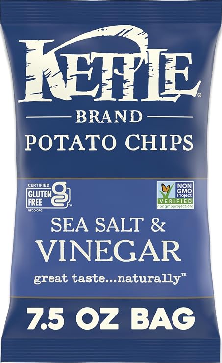 Kettle Brand Sea Salt and Vinegar Potato Chips, 7.5 Oz