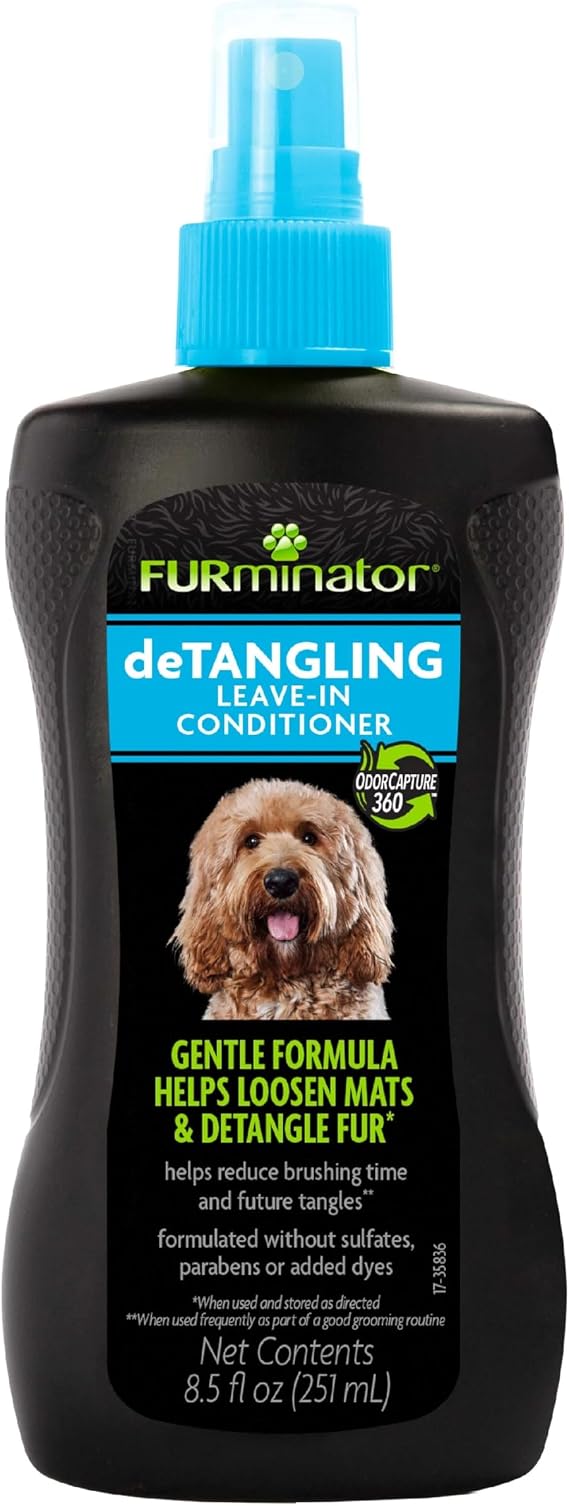 FURminator deTangling Leave-in Conditioner Spray, 8.5 Ounces, Lightly Scented, Gentle Ingredients Keep Coat and Skin Moisturized