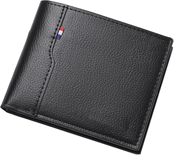 Mens Classic Antitheft Wallet, Genuine Leather Billfold Leather Wallet (Black)