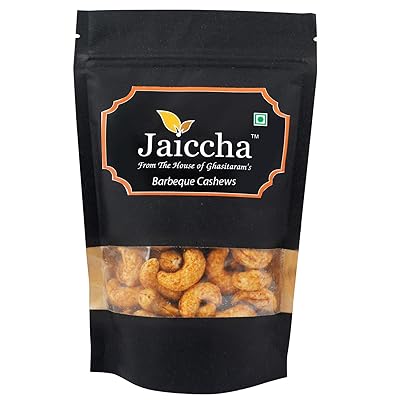 Jaiccha Ghasitaram Barbeque Cashews 200 GMS in Black Paper Pouch