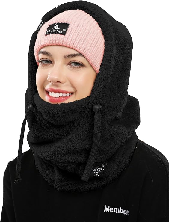 Shy Velvet Thermal Balaclava Unisex Wind-Resistant Ski Mask Fleece Cycling Motorcycle Balaclava Men Face Coverings Women Cold Weather Face Mask Female
