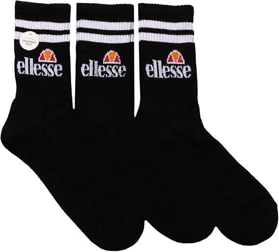 Ellesse Unisex Socks Pullo Pack Of 3 SAAC0620, Color:black, Size:12-14